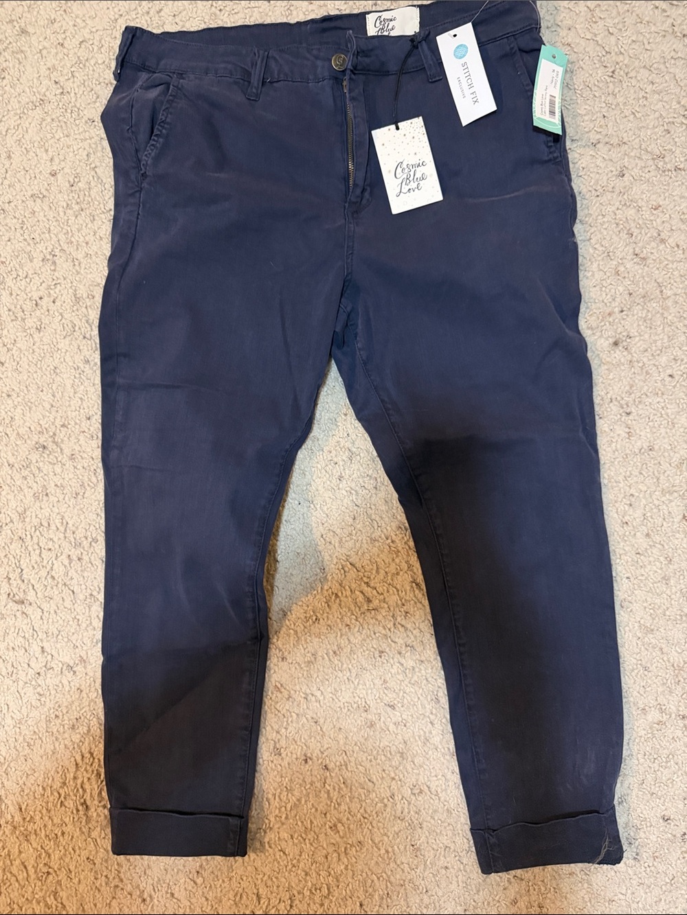 Stitch Fix - Cosmic Blue Love Navy Ankle-Length Women's Pants